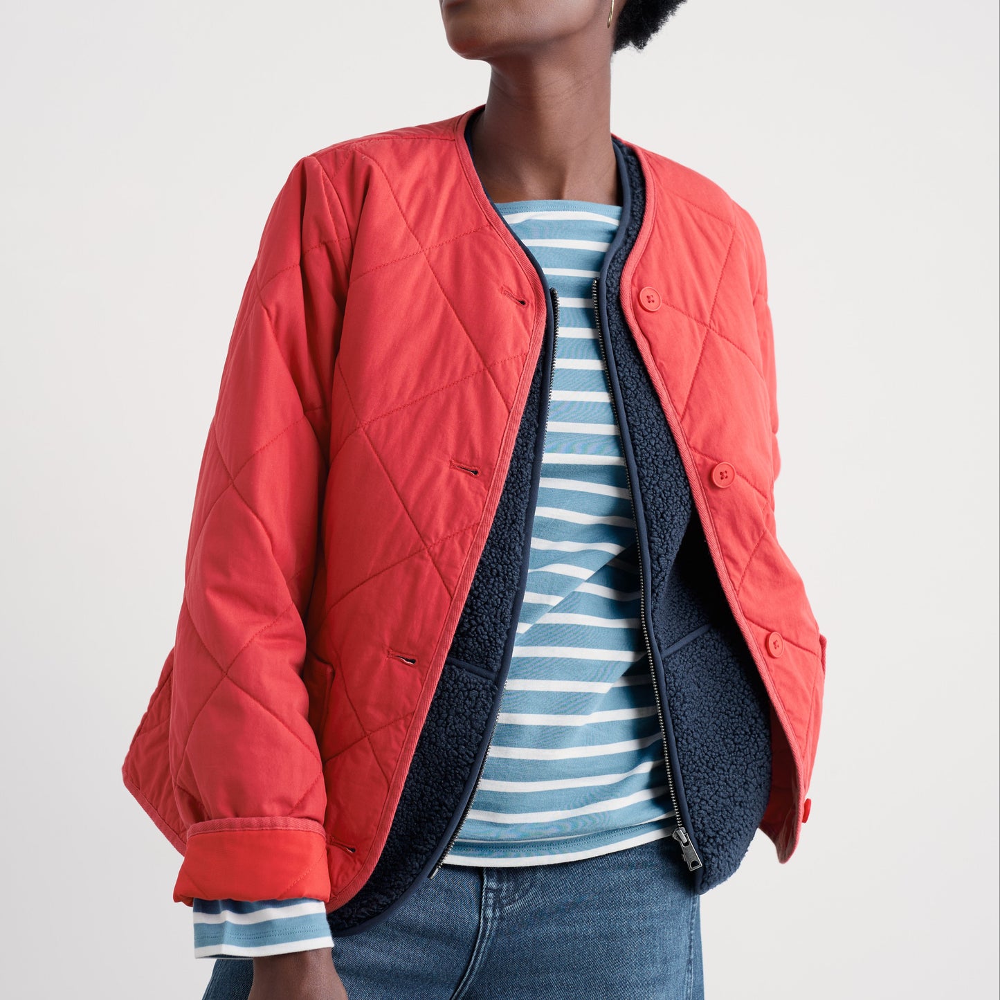 Seasalt Red Quilted Jacket Organic Cotton