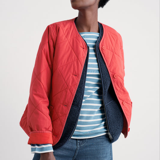 Seasalt Red Quilted Jacket Organic Cotton