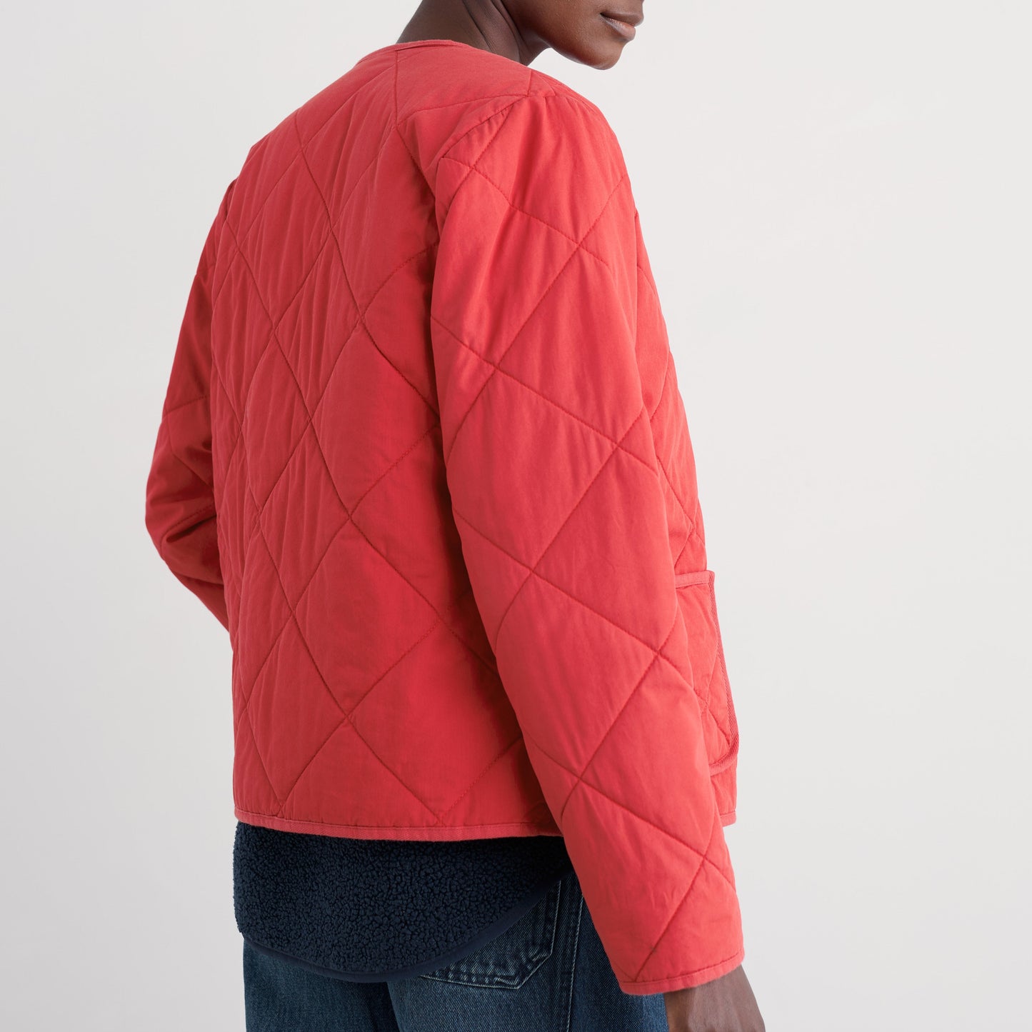 Seasalt Cornwall Organic Cotton Quilted Jacket Tomato