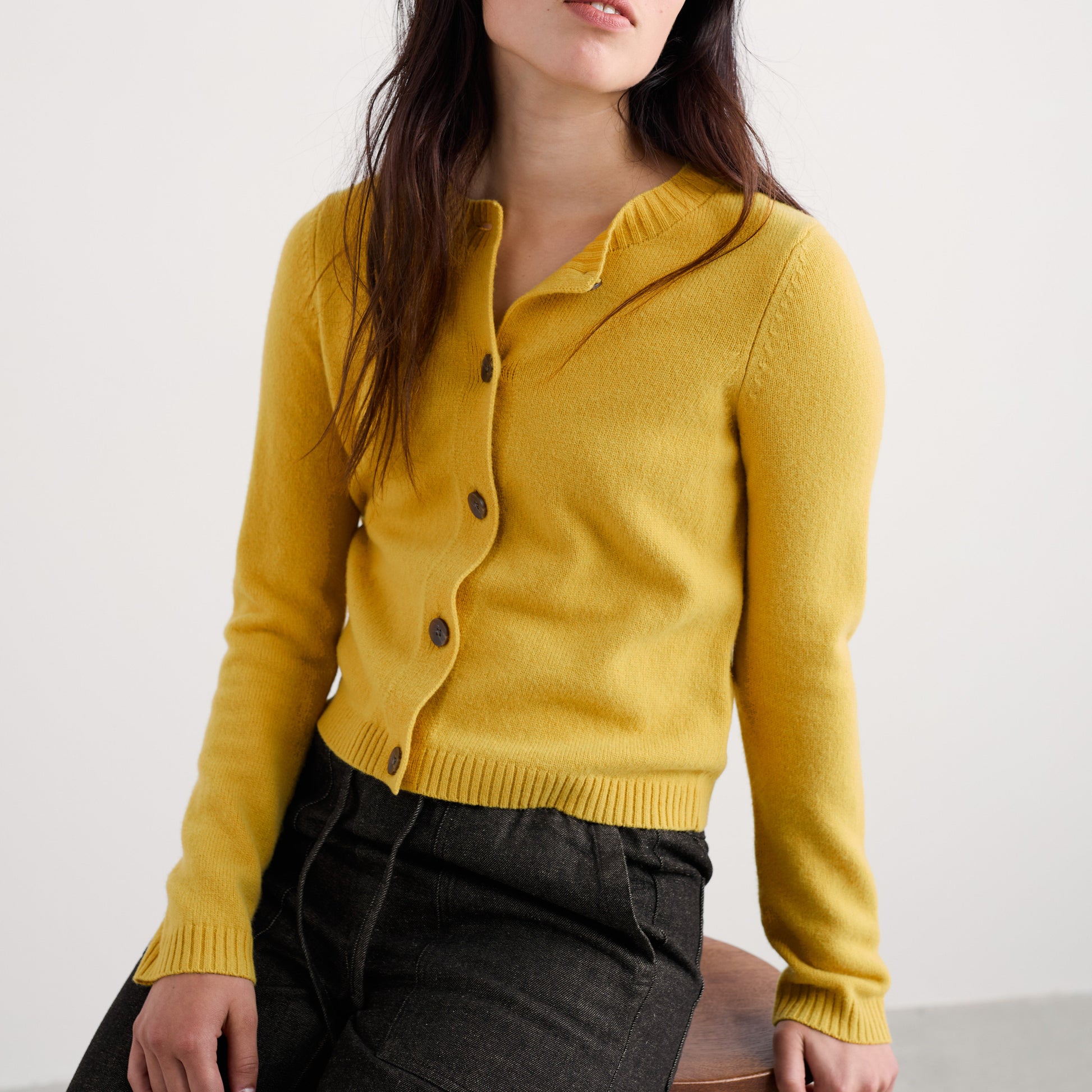 Seasalt Merino Cardigan Yellow