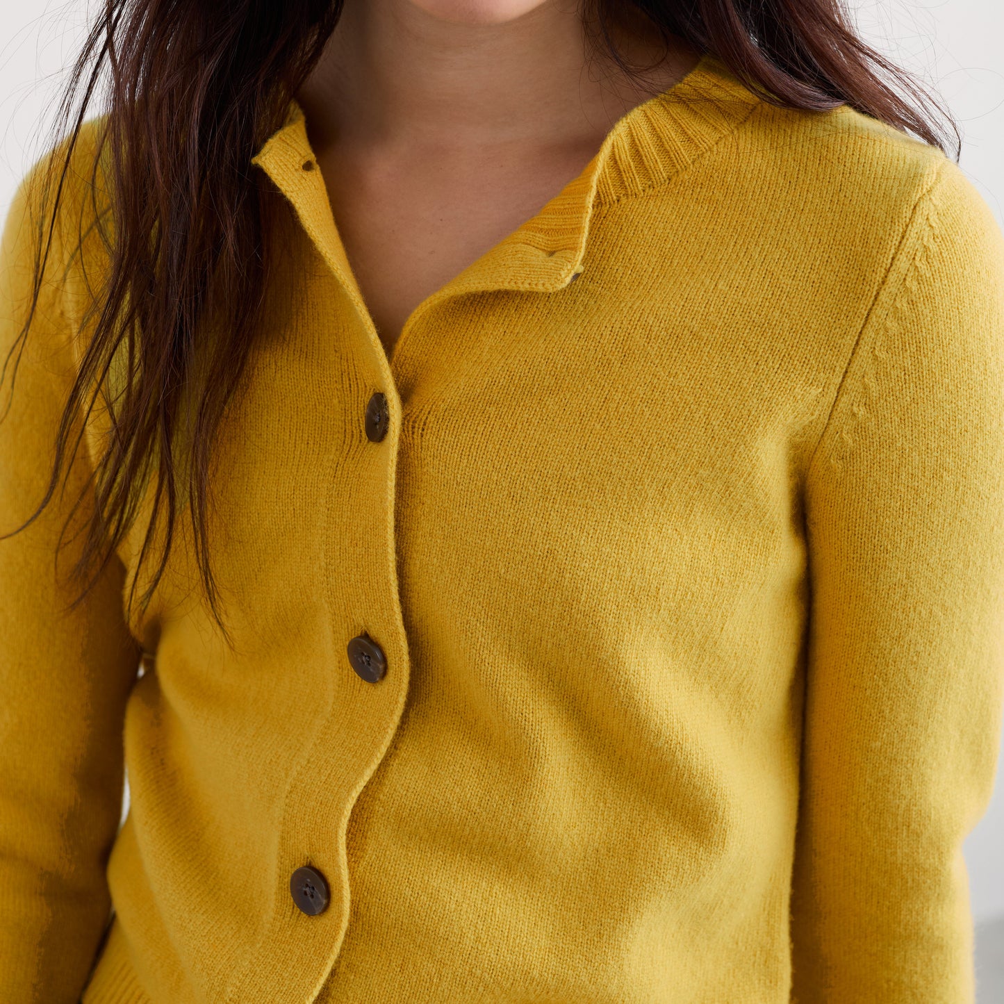 Seasalt Cornwall Tern Tide Yellow Merino Blend Cardigan with Buttons