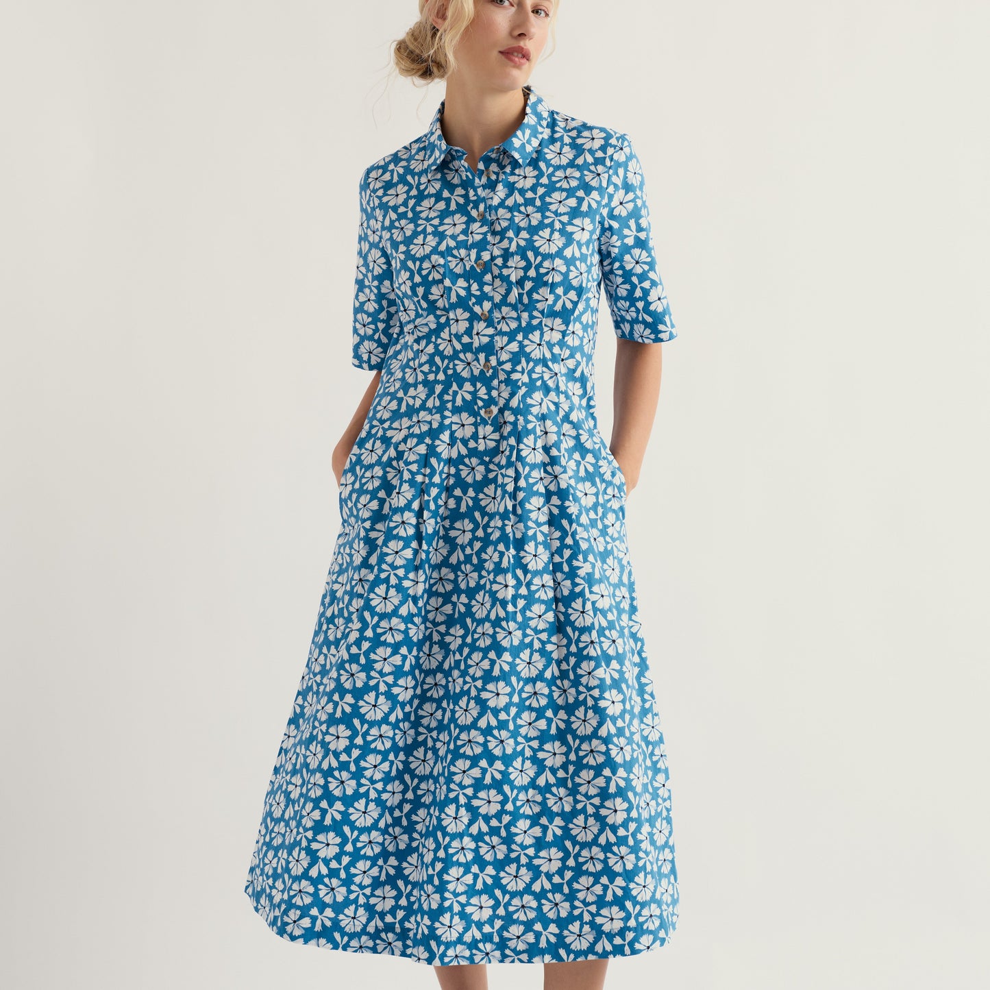 Seasalt Wild Liquorice Dress Bold Cornflower Sailboats