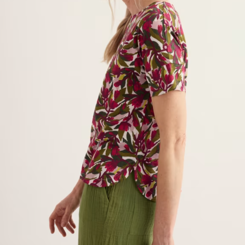Seasalt t-shirt in red pinks and green