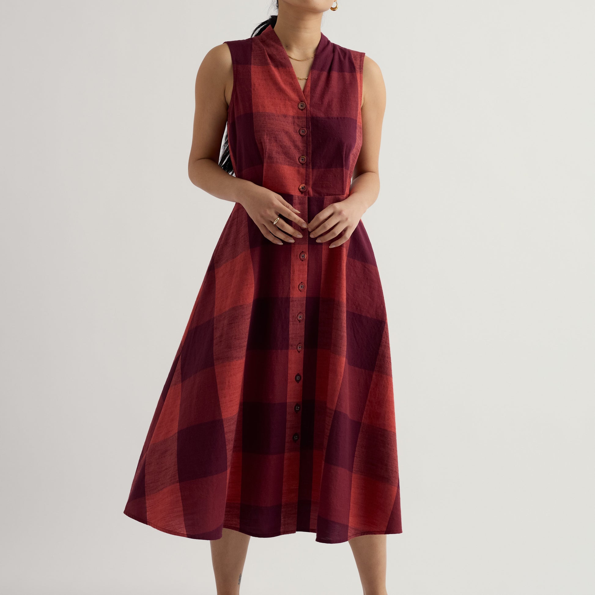 Seasalt Carved wood linen dress in umber