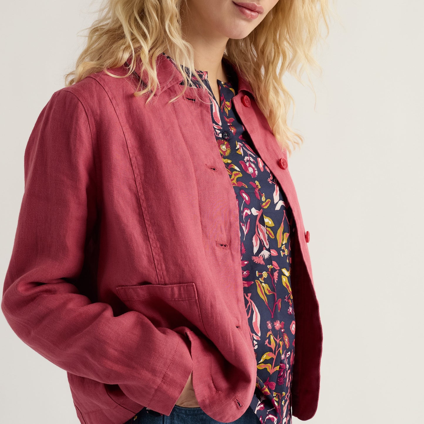 Seasalt Cornwall Linen Arame Jacket Pink