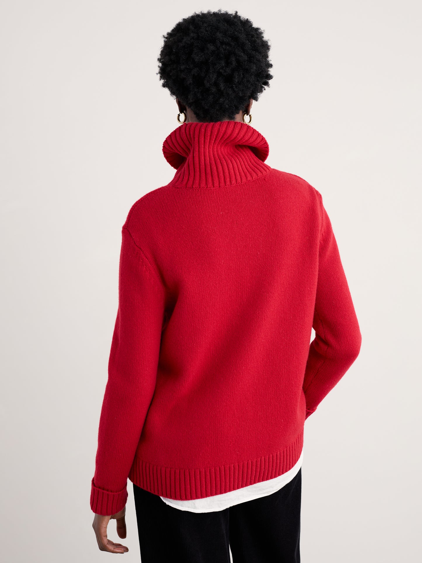 Red turtle neck jumper in wool from Seasalt