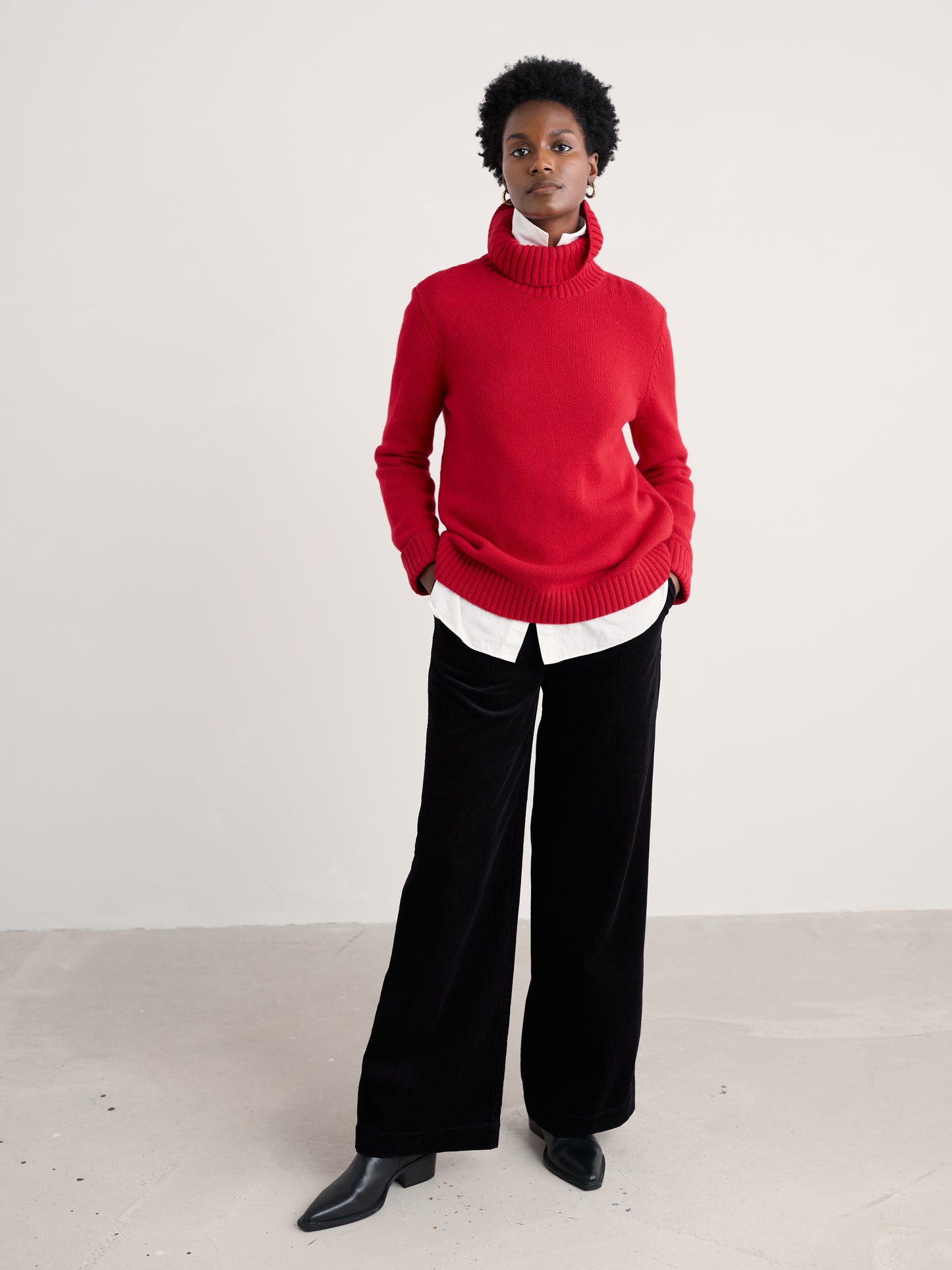 Seasalt Braque jumper - roll neckin wool blend. Red
