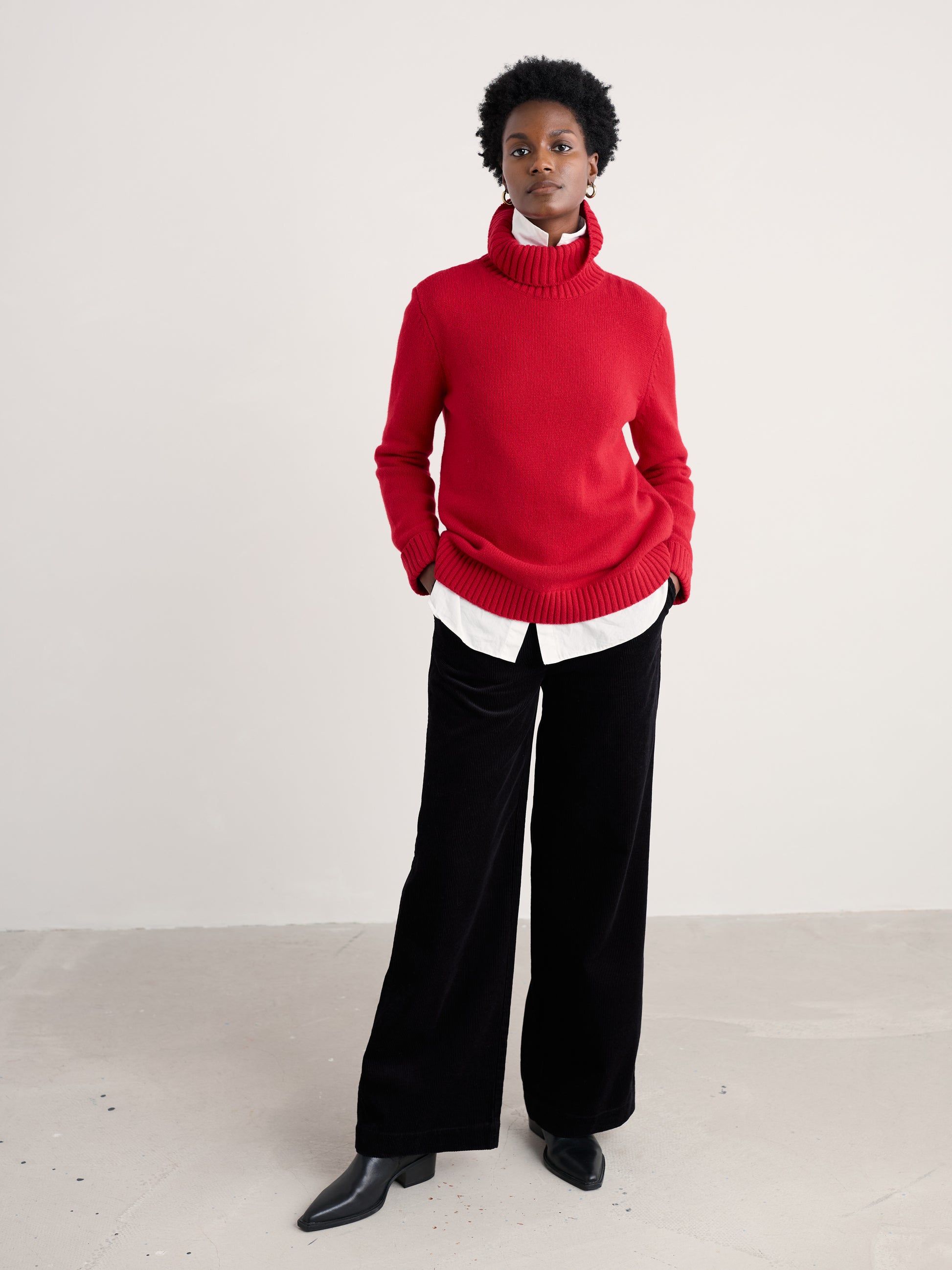 Seasalt Braque jumper - roll neckin wool blend. Red