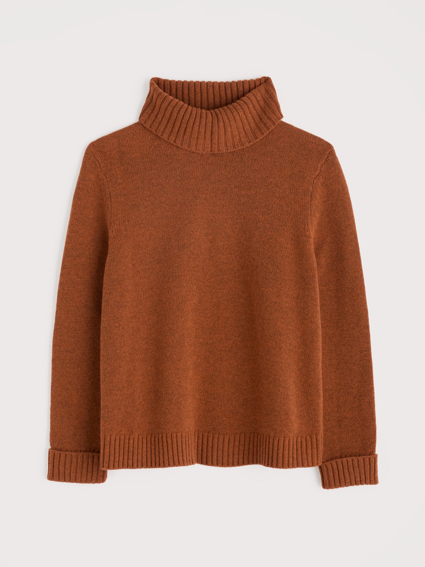 Roll neck wool blend jumper in brown from Seasalt