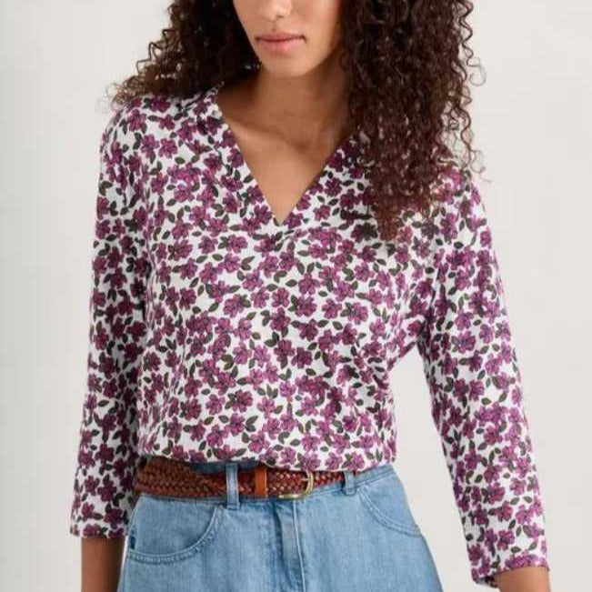 Seasalt Wave crest Shirt pink floral.