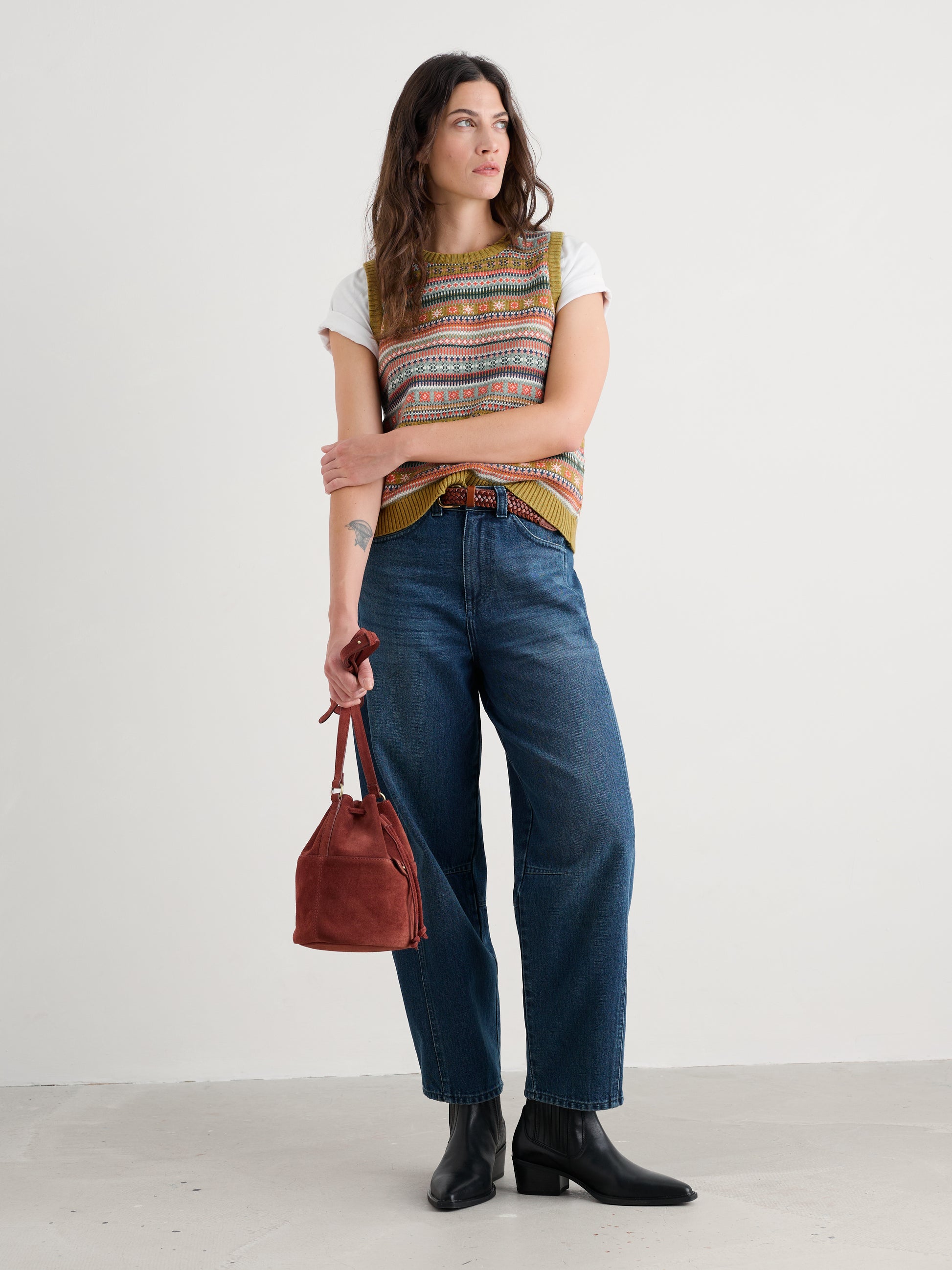 Seasalt Cornwall Organic cotton multi coloured vest for women.