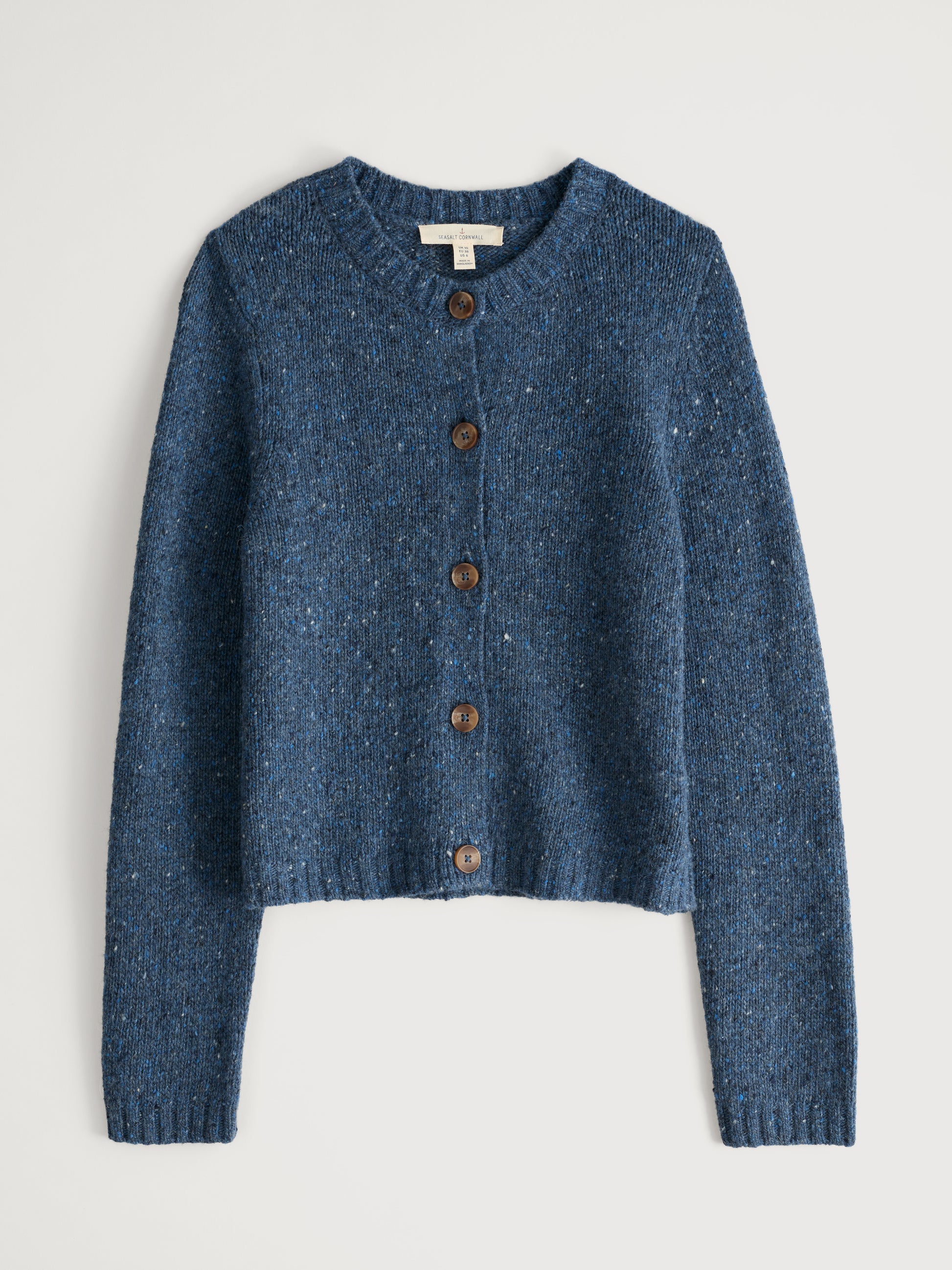 Seasalt Corwall fleck cardigan in Merino Wool. Navy