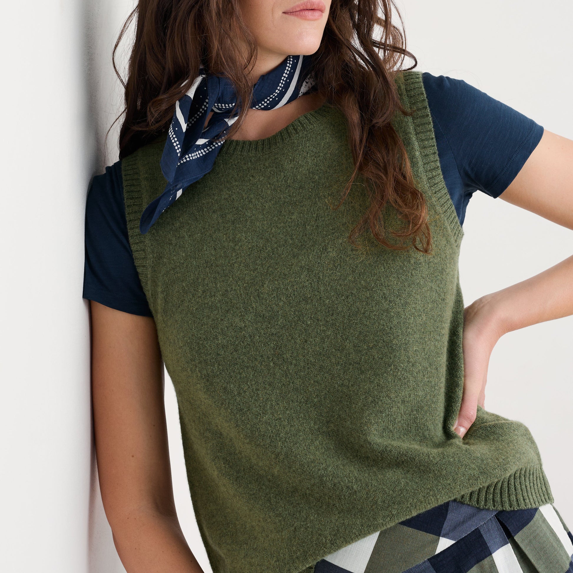 Merino Wool Vest in Light Olive from Seasalt