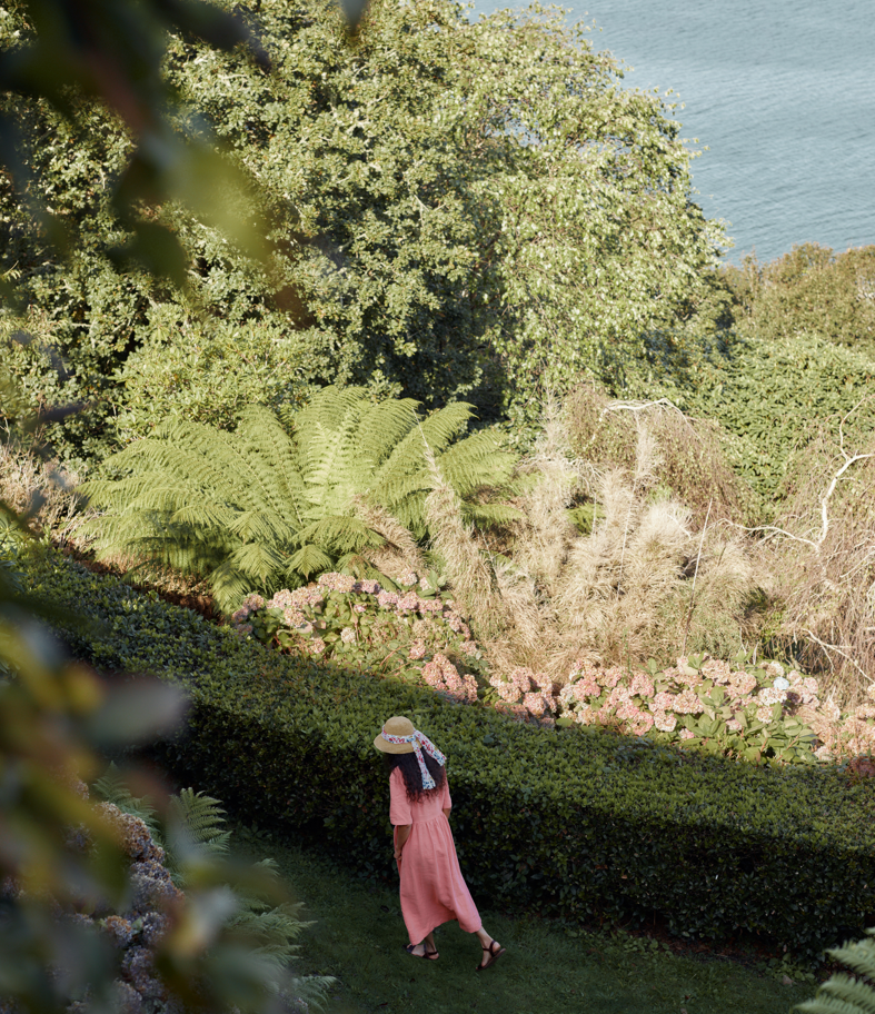 Seasalt Linen dress in summer pink