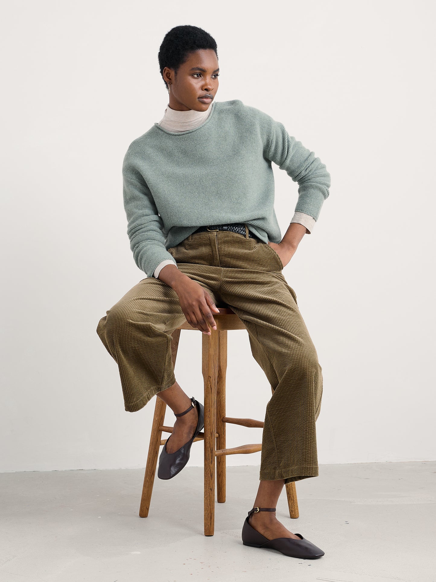 Seasalt Knitwear. Boat neck jumper in Celadon