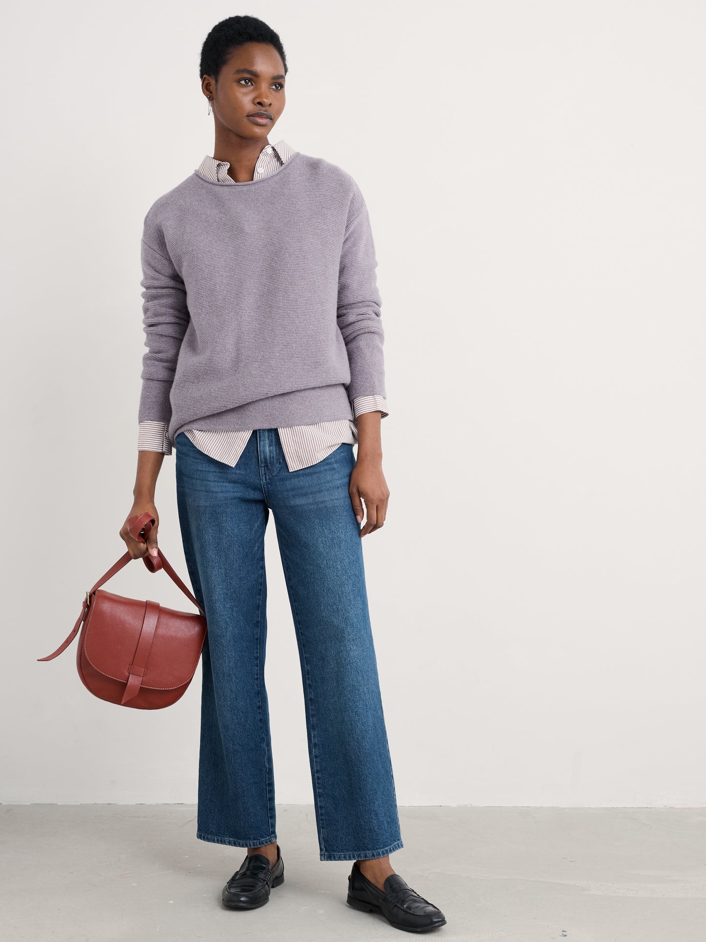 Seasalt Merino wool blend jumper in light purle