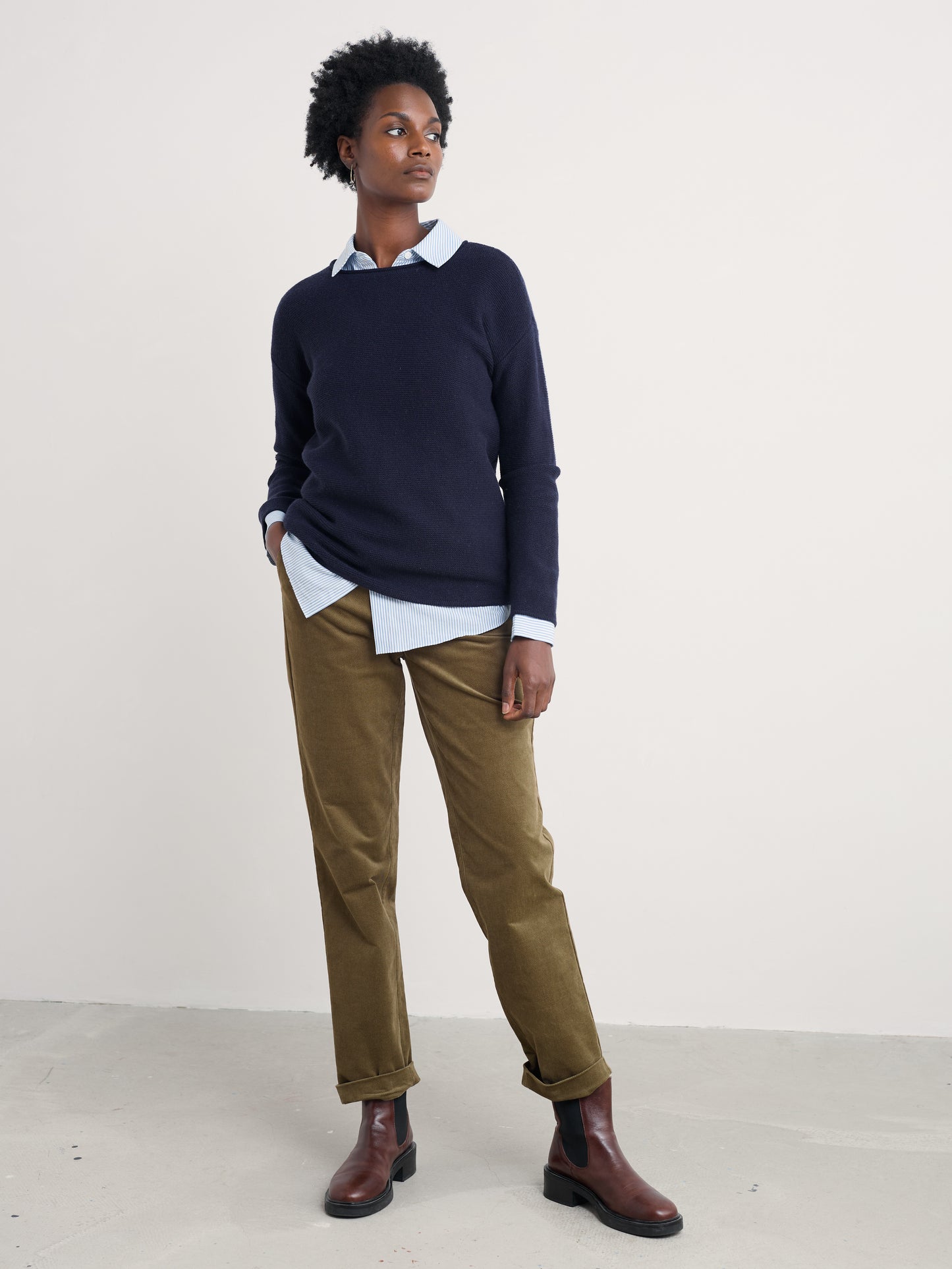Seasalt Merino wool blend jumper in navy