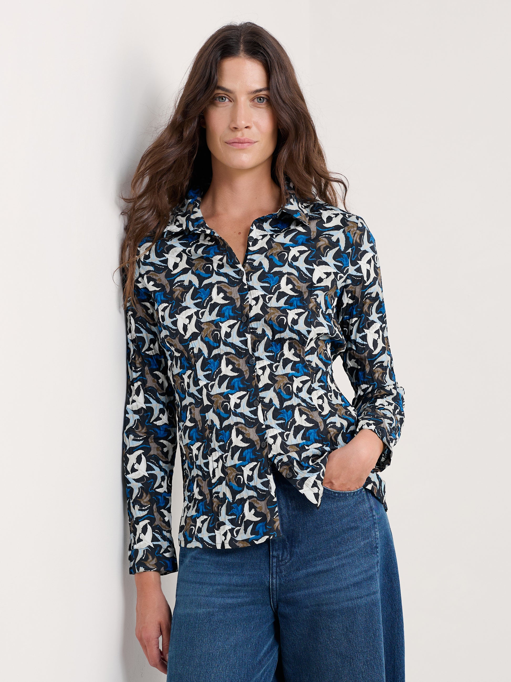 Seasalt - Larissa shirt with swooping  birds 100% cotton.