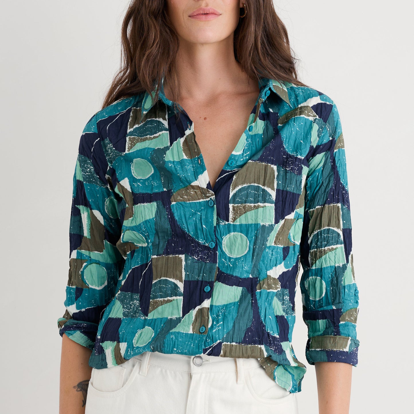 Seasalt Larriss ashirt in blues abstract