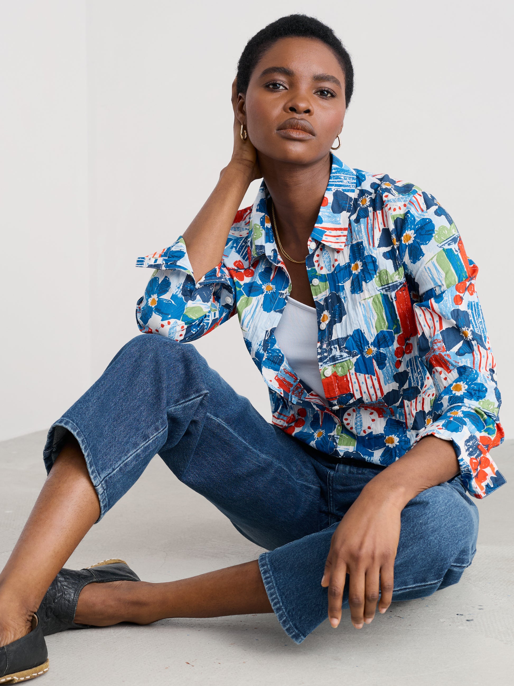 Organic cotton, natural fibres, women's shirt from Seasalt.