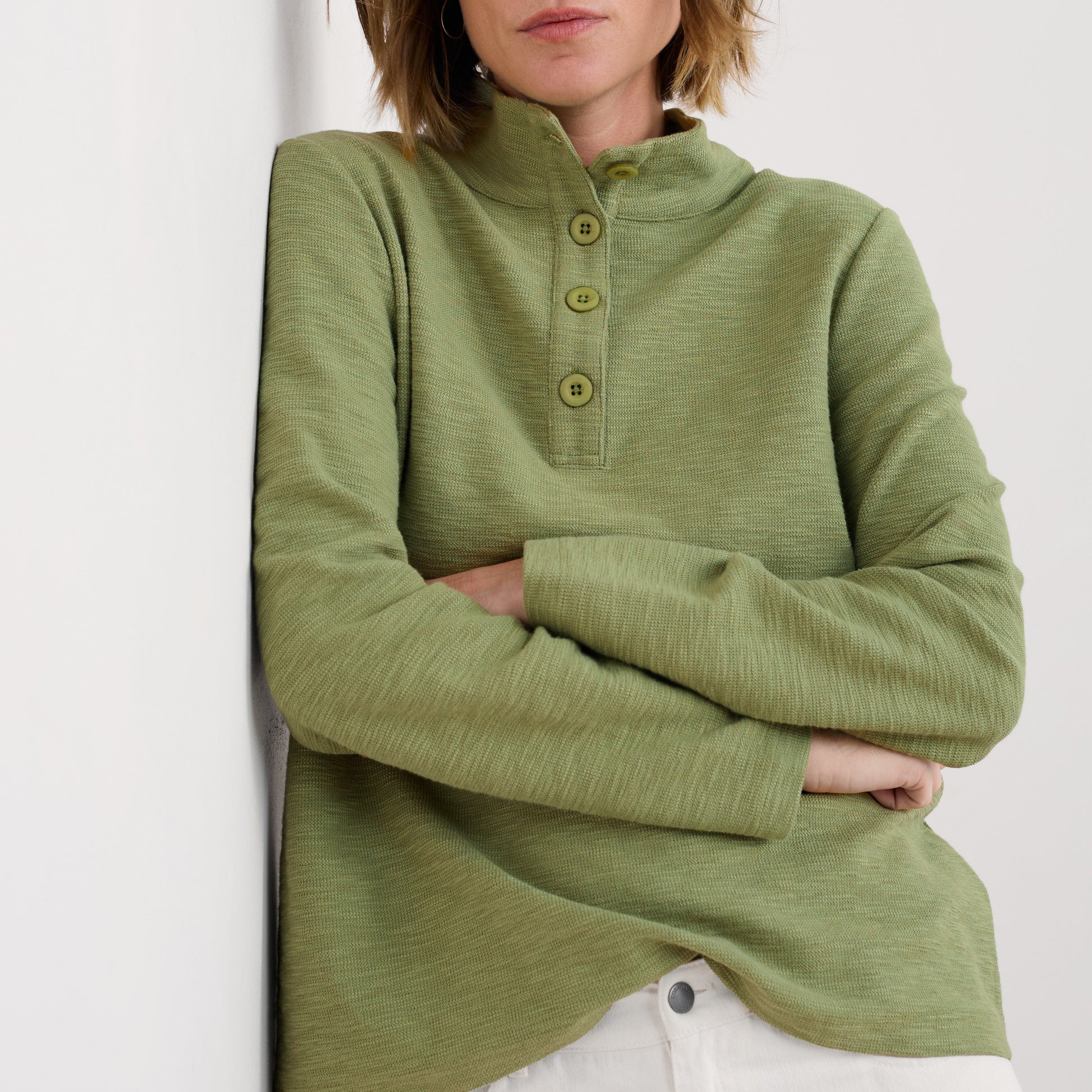 Seasalt Cornwall Cotton Over shirt in Moss Green