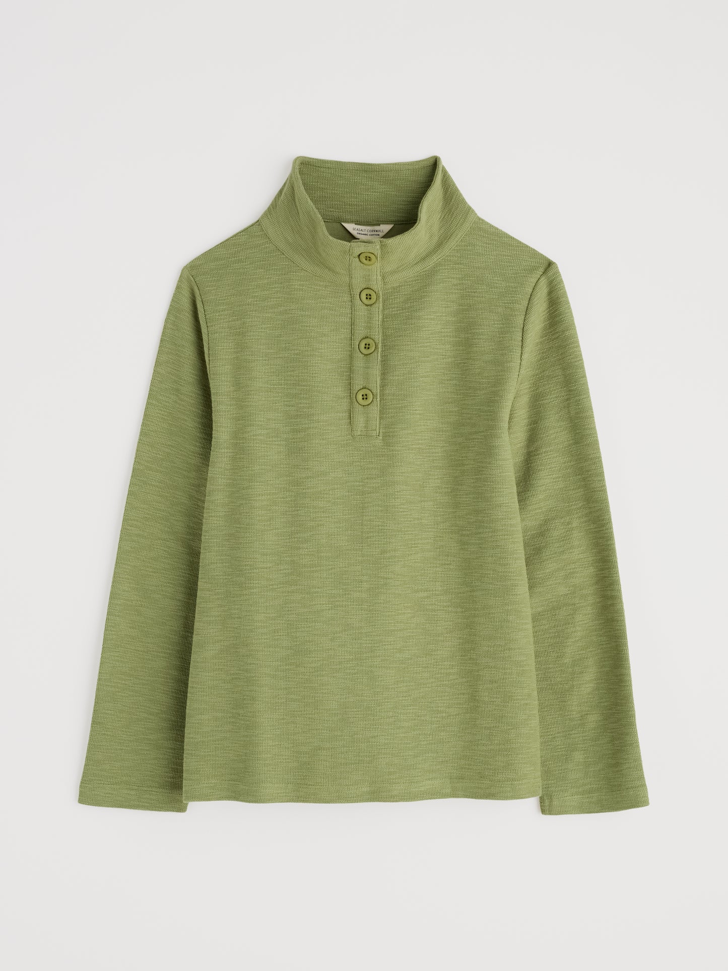 Lond sleeve cotton top in green