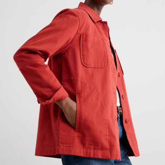 Seasalt cotton jacket for women in dark red