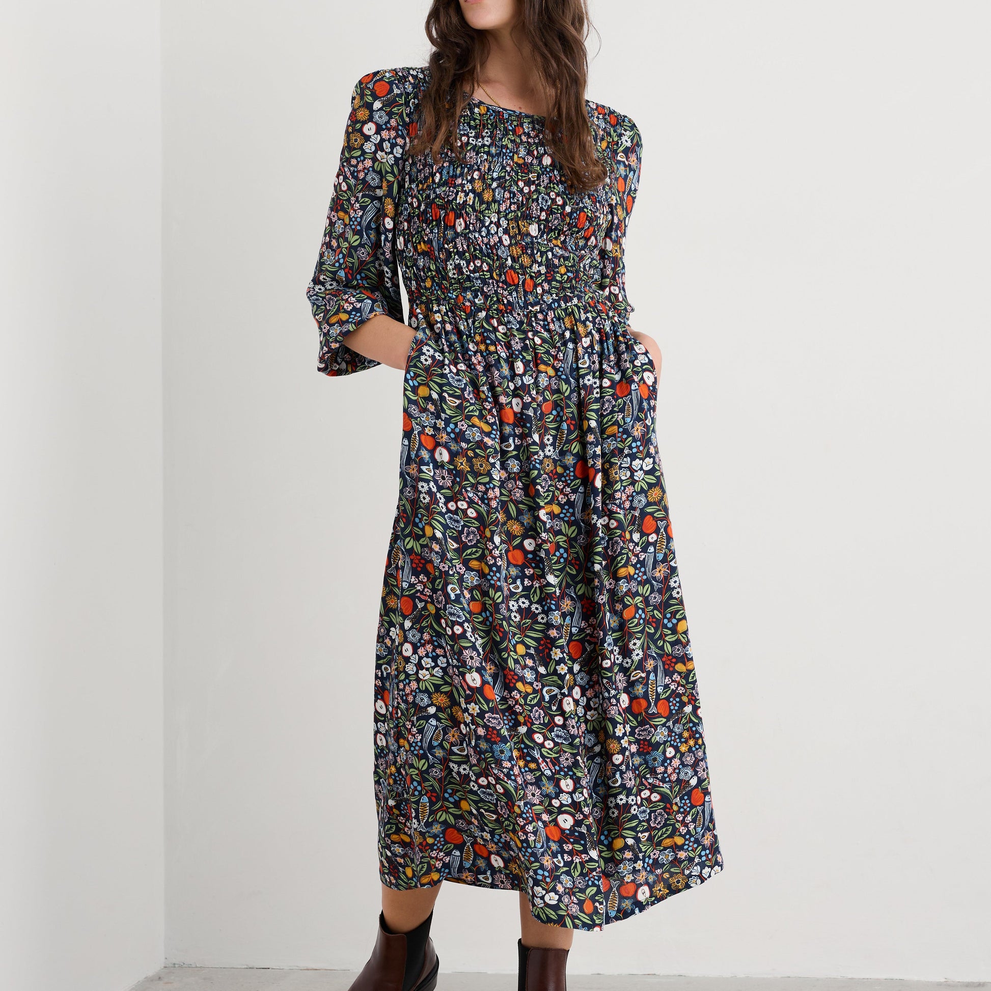 Seasalt Meadowswet Dress in Still Life maritime.