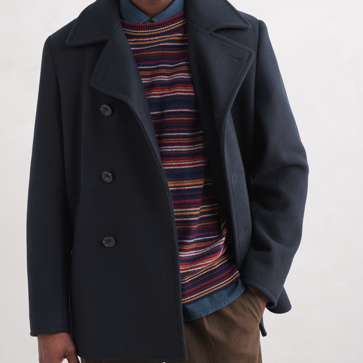 Men's Seasalt Wool Coat in Maritime