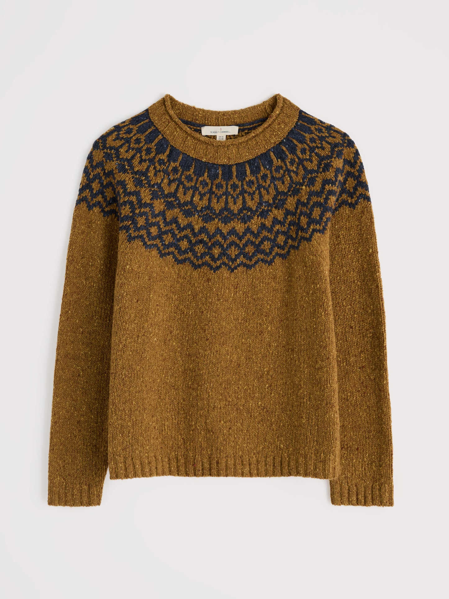 Seasalt Cornwall Fair isle Wool Jumper in Brown.
