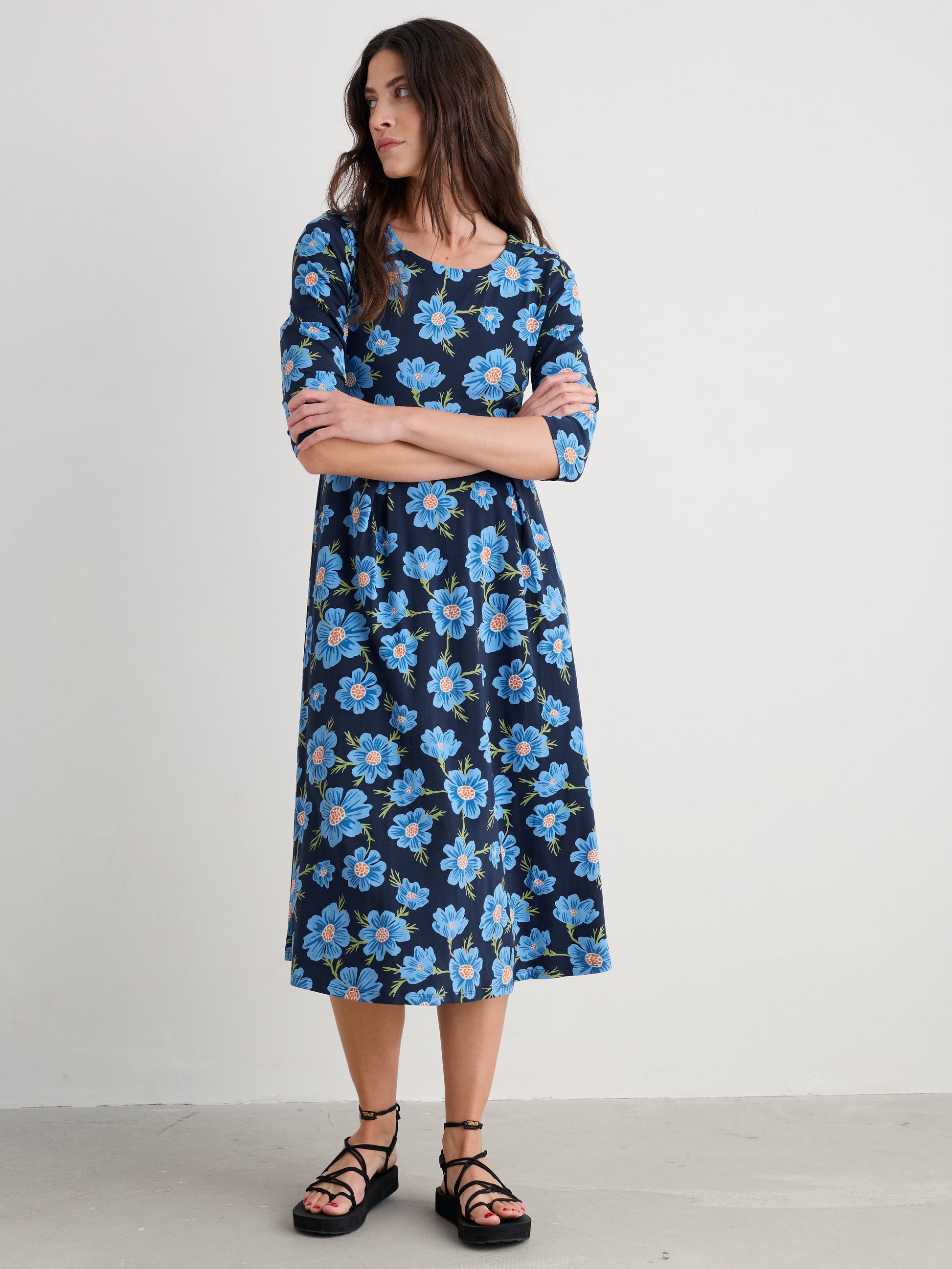 Organic cotton dress in blue