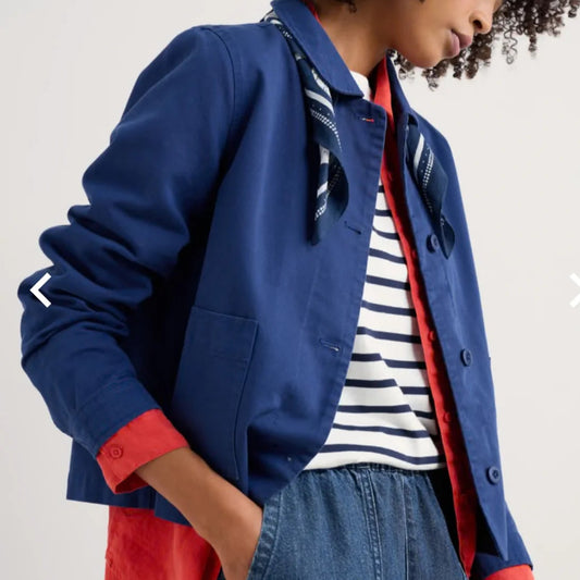 Seasalt coombe lane jacket in washed marine.