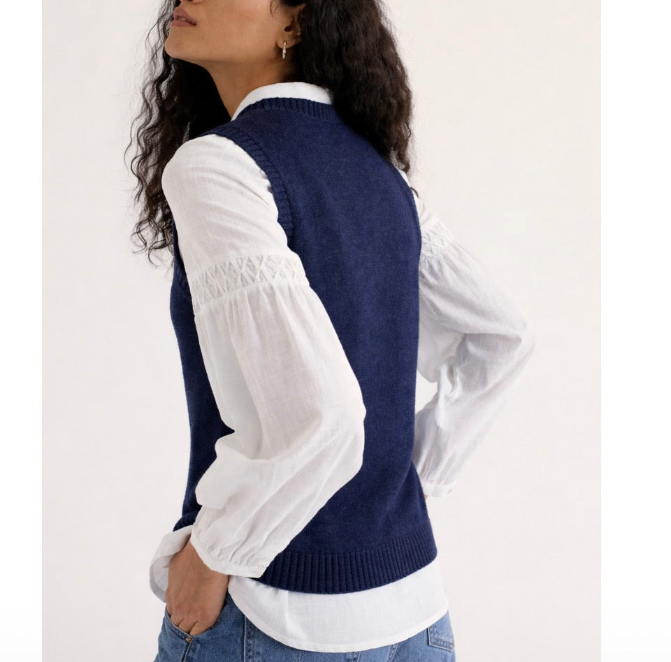 Seasalt Womens wool vest navy