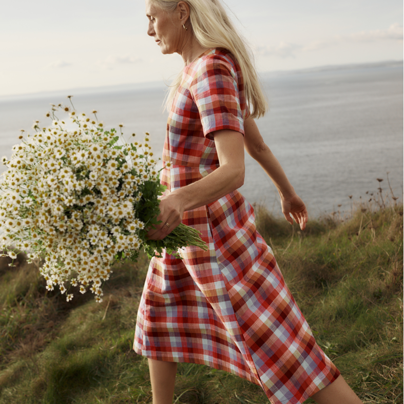 Seasalt Linen checked dress