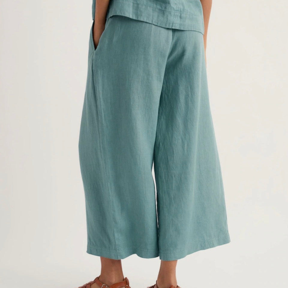 Seasalt croped and wide culottes in Teal, 100% linen