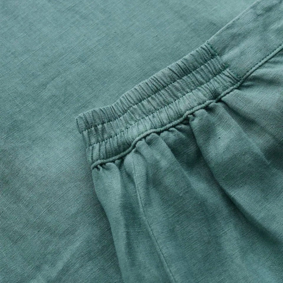 Seasalt pull on lilen pants for summer in sea green