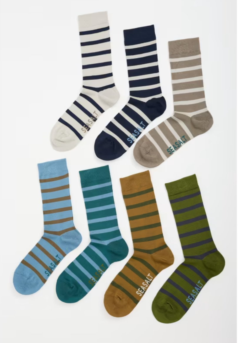 7 socks for men in a box from Seasalt.