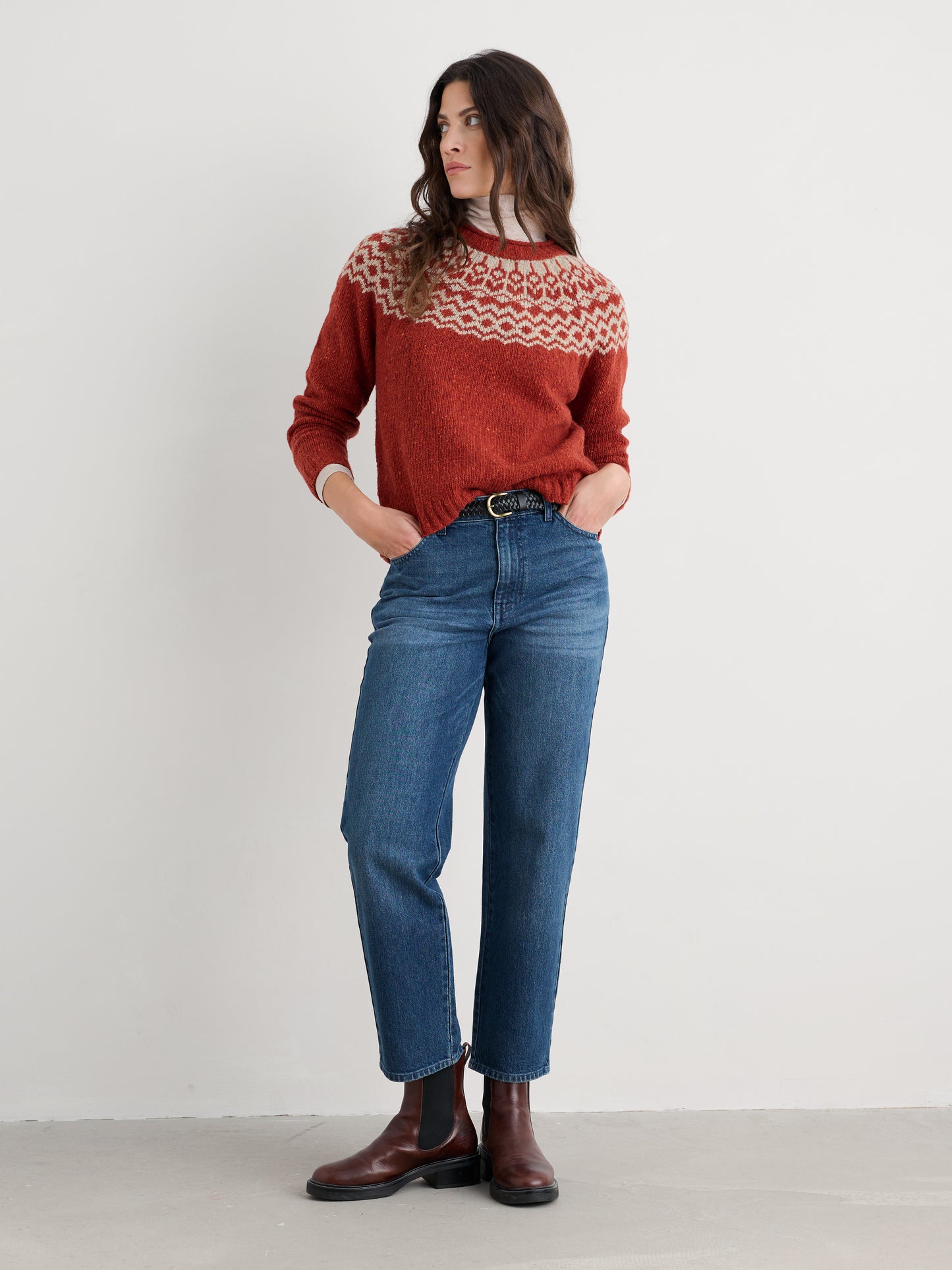 Seasalt Merino Fairisle Jumper in Red