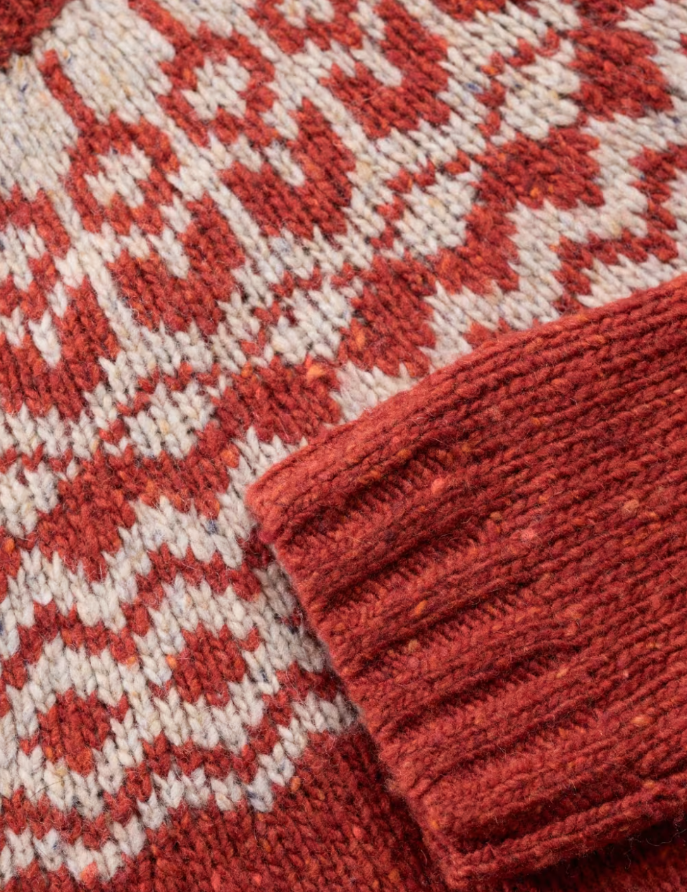 Seasalt Cornwall chunky fairisle sweater in red