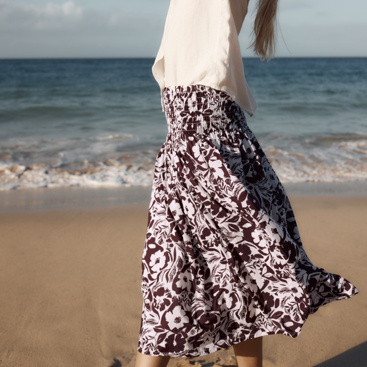 Seasalt Skirt in brown floral