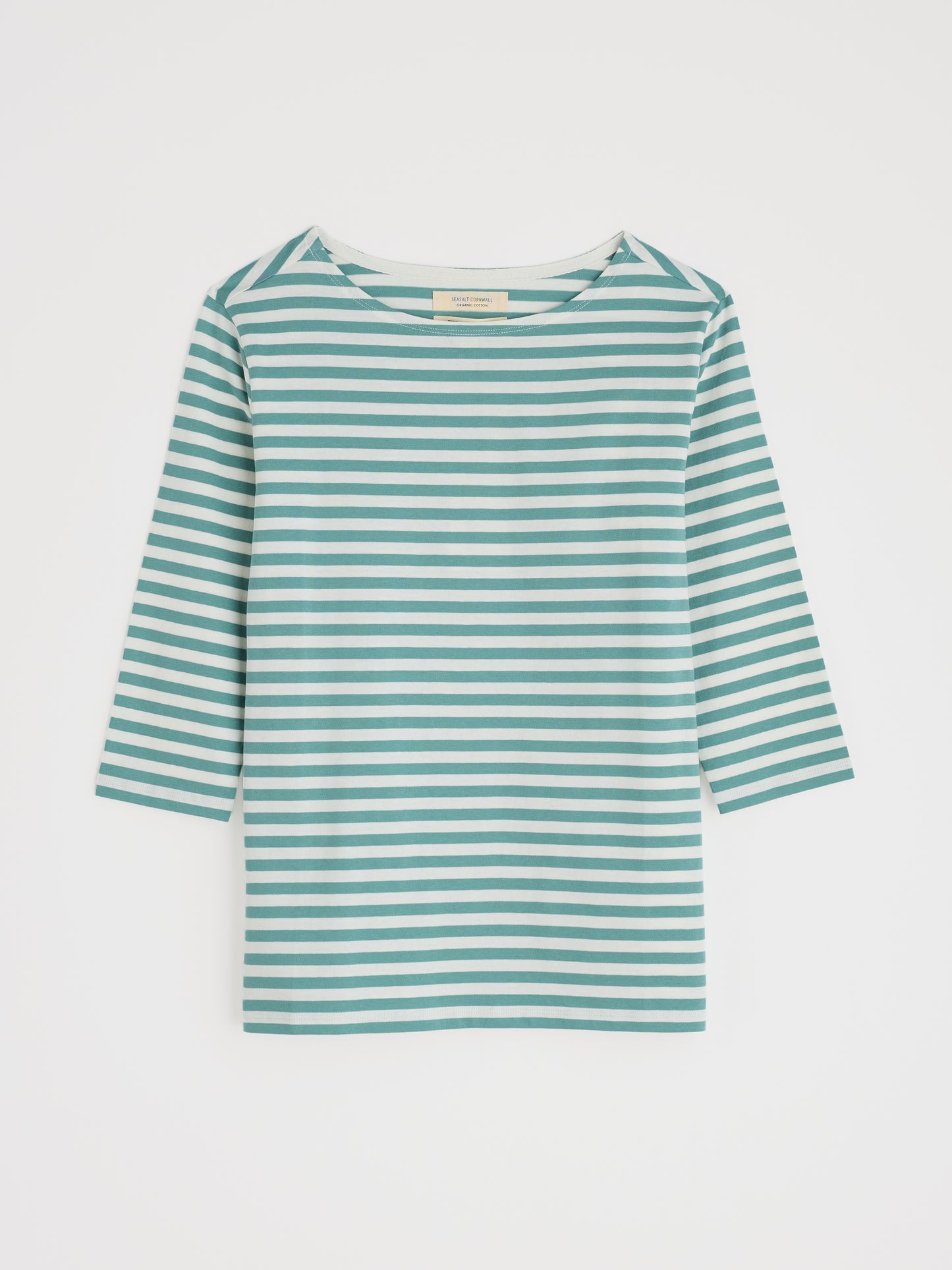 Organic cotton 3/4 sleeve striped t shirt