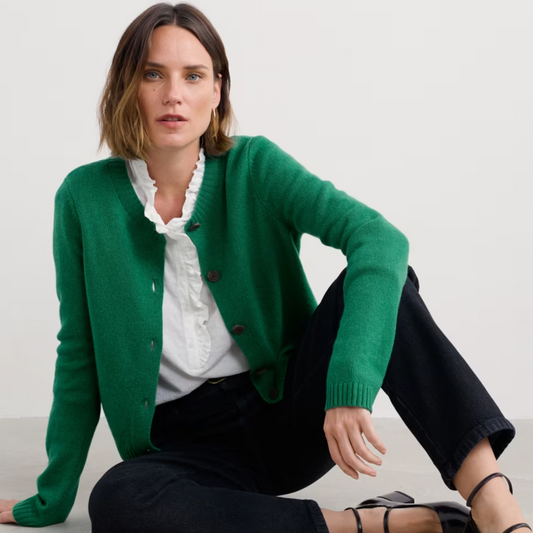 Seasalt Women's woollen Cardigan in green. 