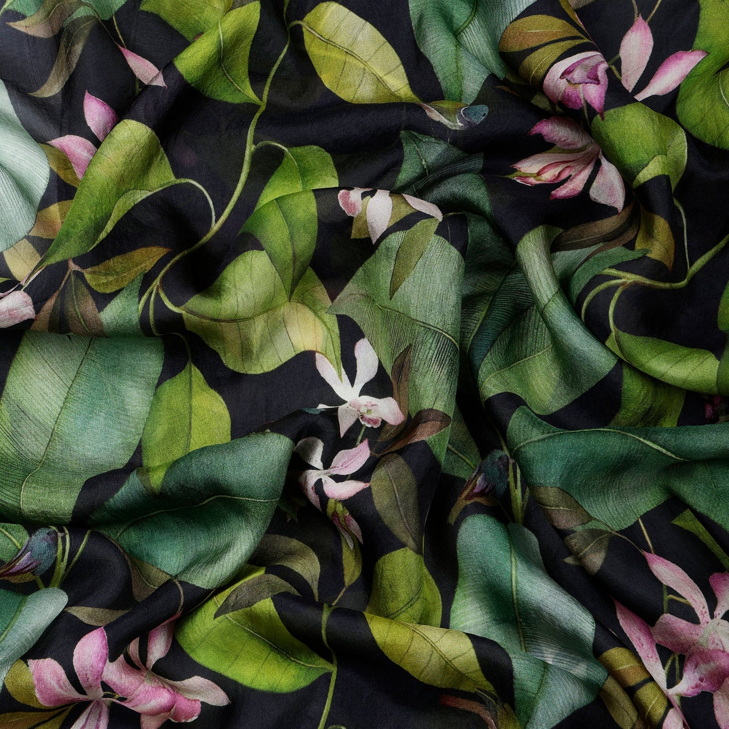 Pure silk scarf from Namaskar - night garden.