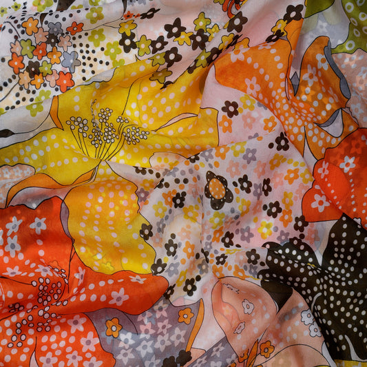 Silk Scarf in citrus colours.