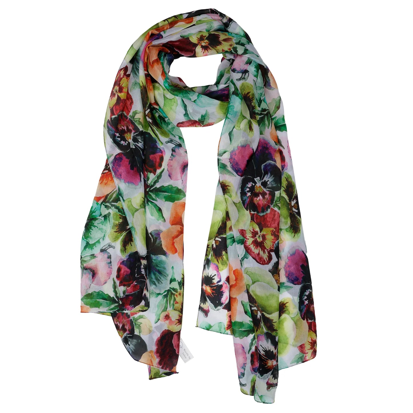 Silk scarf with flowers.