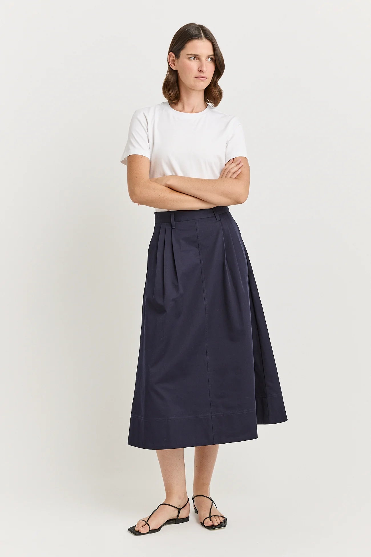 Toorallie Cotton Twill Skirt in Navy