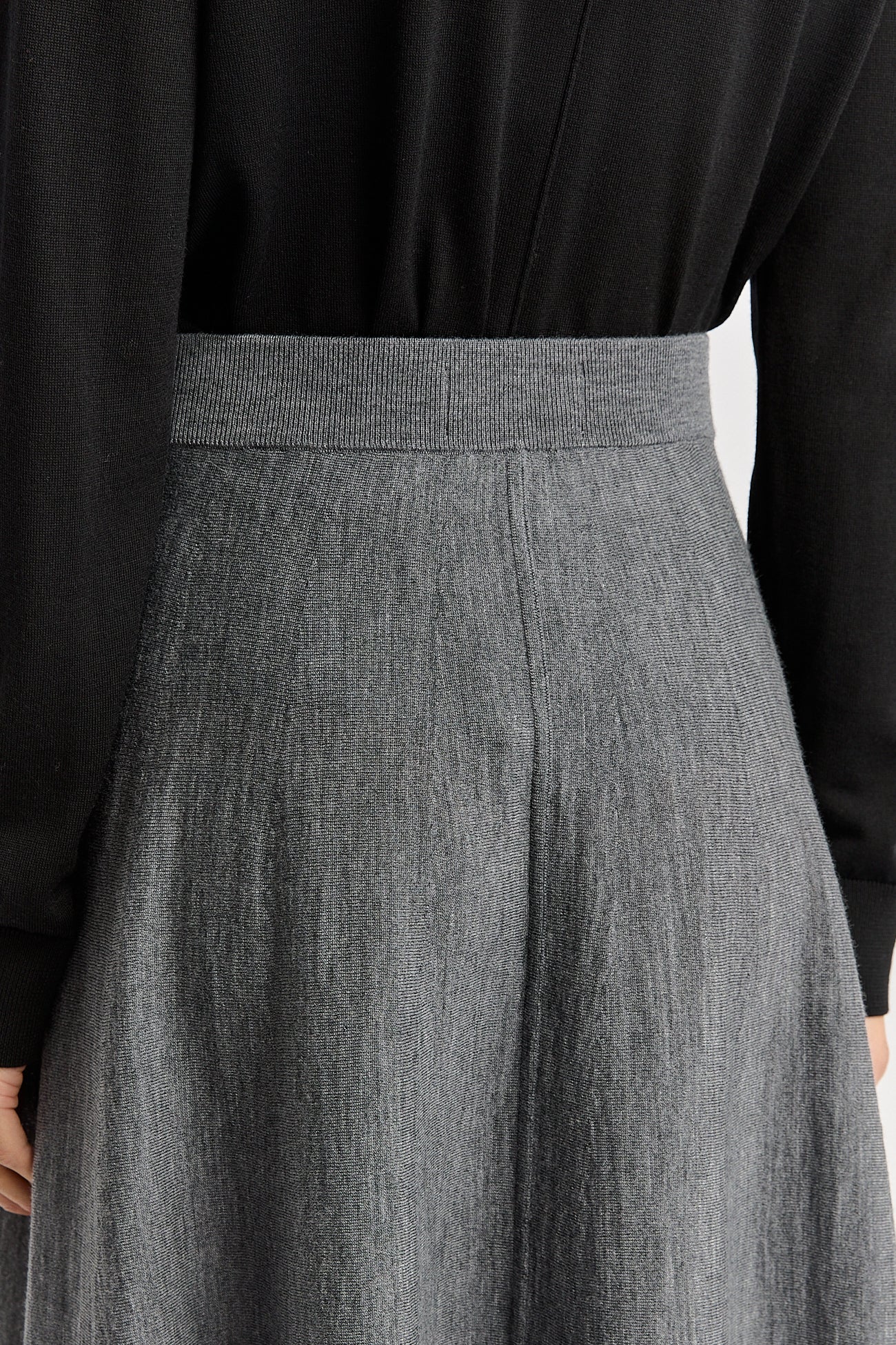 Toorallie A line merino wool skirt in grey or zinc