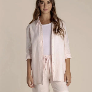 Two T's Pale Pink Linen Shirt.