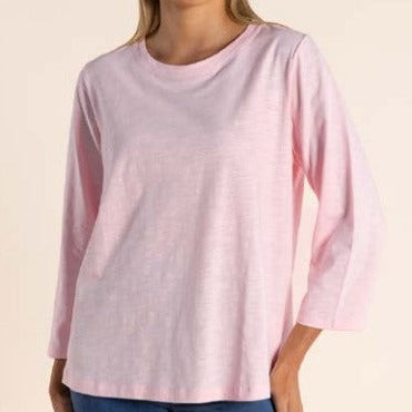 Quality 100% cotton long sleeve t-shirt for women in pink.