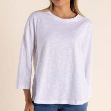 100% cotton t-shirt for women in white. good quality, long sleeve.